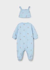 Mayoral Blue Dog Sleepsuit and Hat