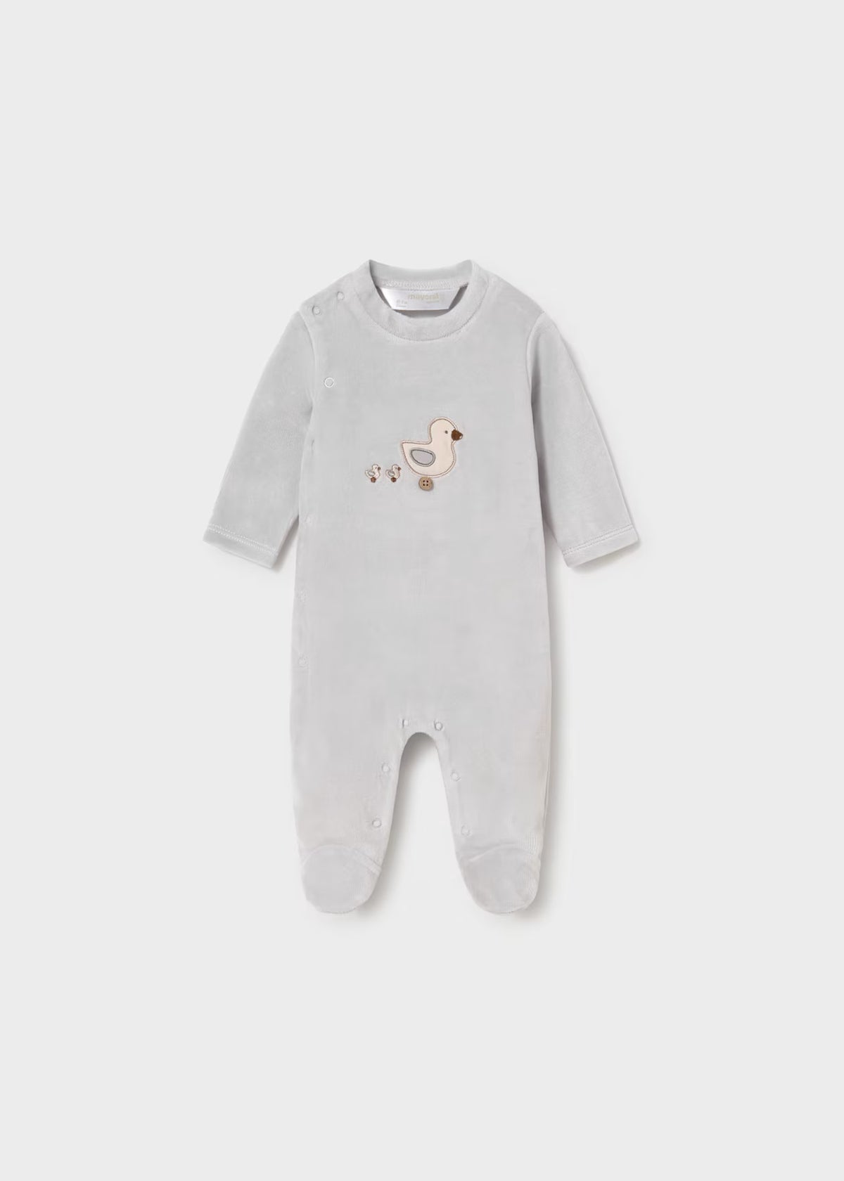 Mayoral Grey Velour Sleepsuits