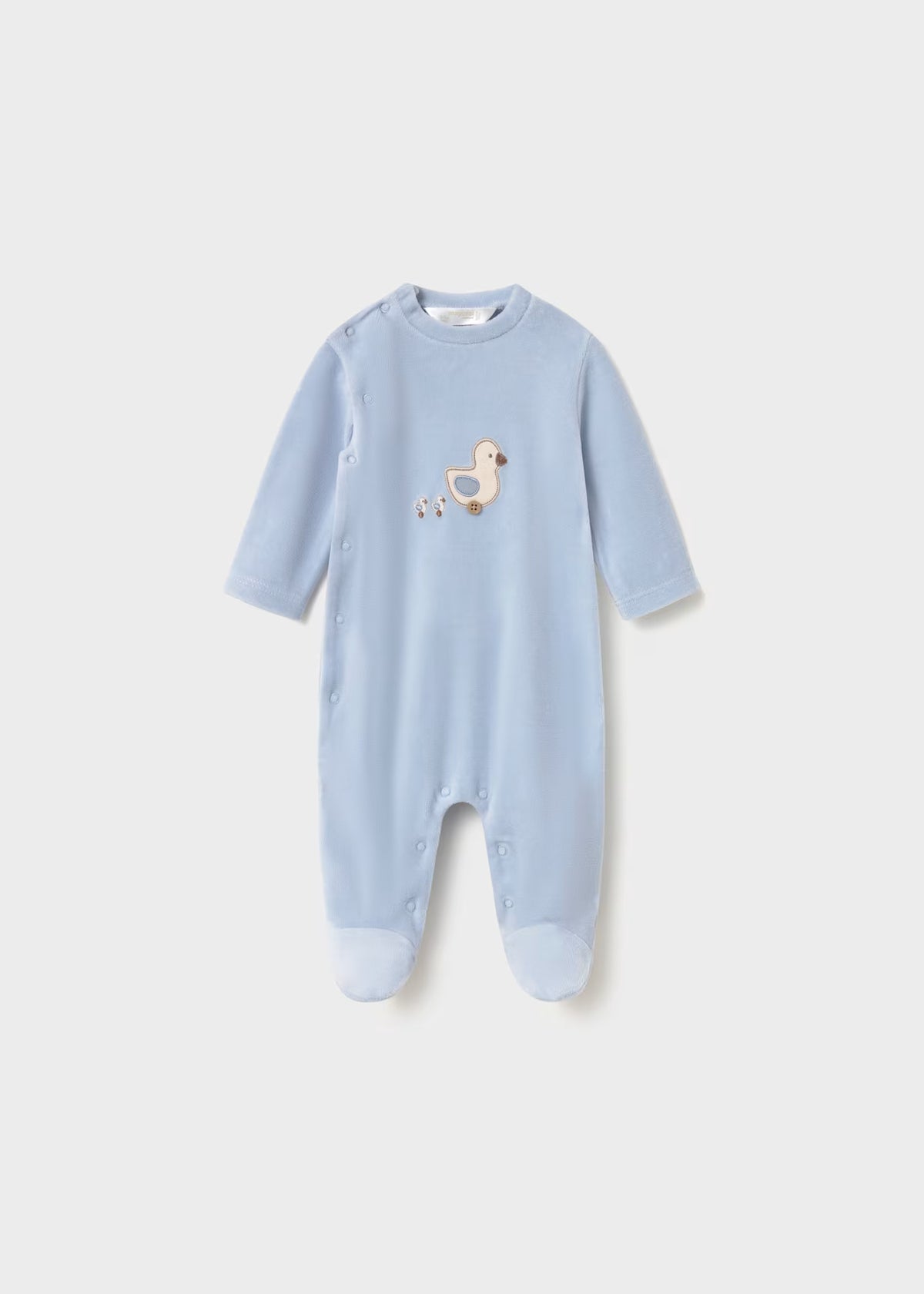 Mayoral Blue/Cream Duck Velour Sleepsuits