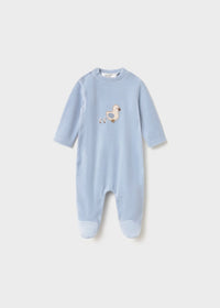 Mayoral Blue/Cream Duck Velour Sleepsuits