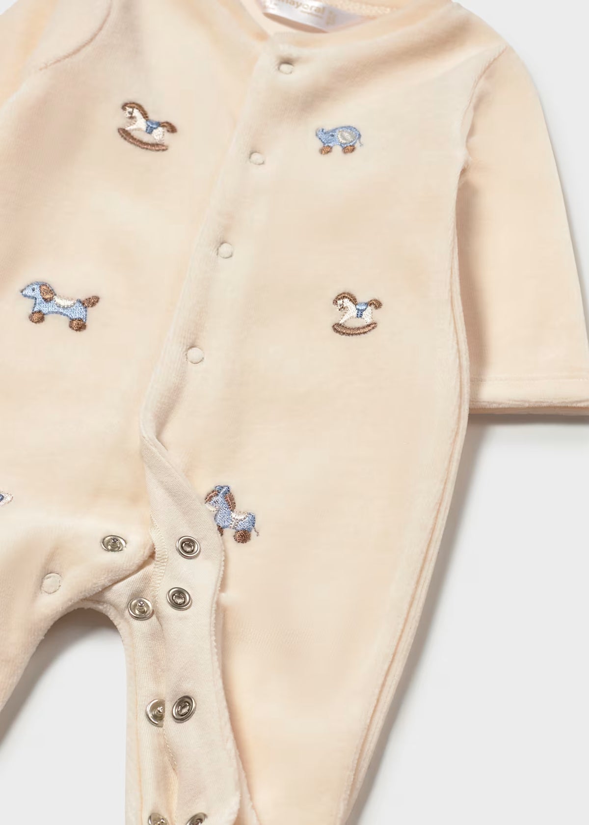 Mayoral Blue/Cream Duck Velour Sleepsuits
