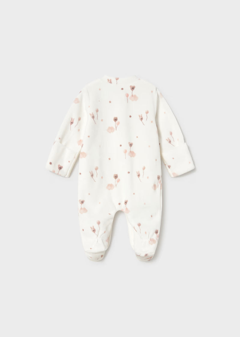 Mayoral Velour Bear Balloon Sleepsuit