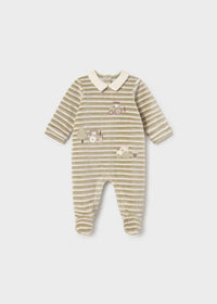 Mayoral Velour Tractor Sleepsuit