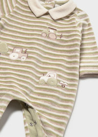 Mayoral Velour Tractor Sleepsuit