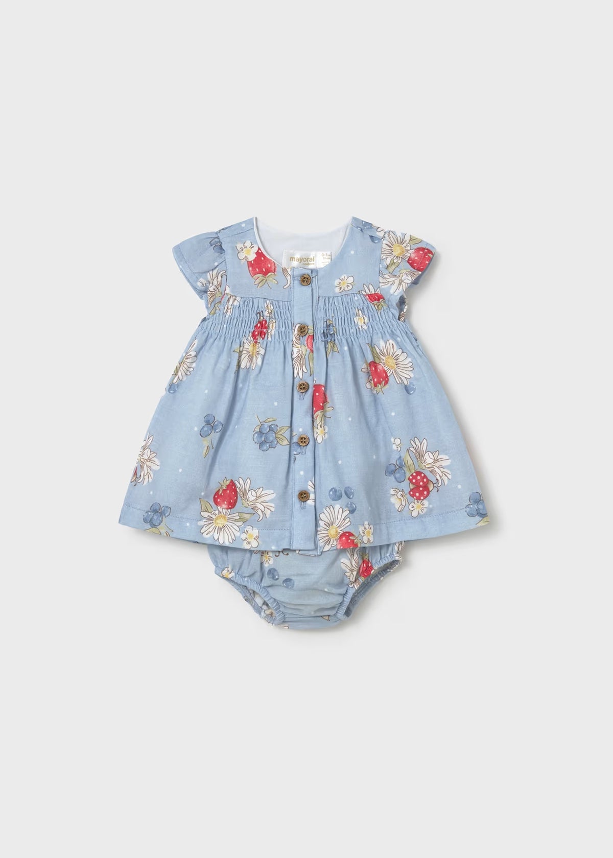 Mayoral Blue Strawberry Dress with Pants