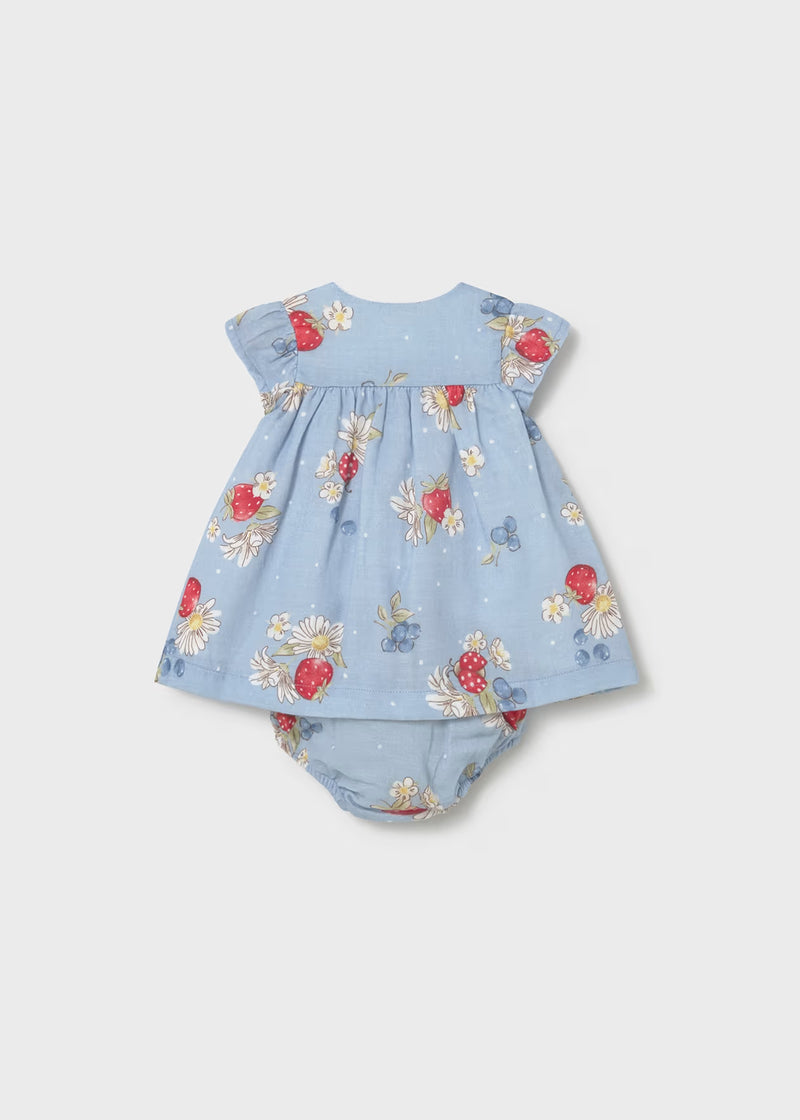 Mayoral Blue Strawberry Dress with Pants