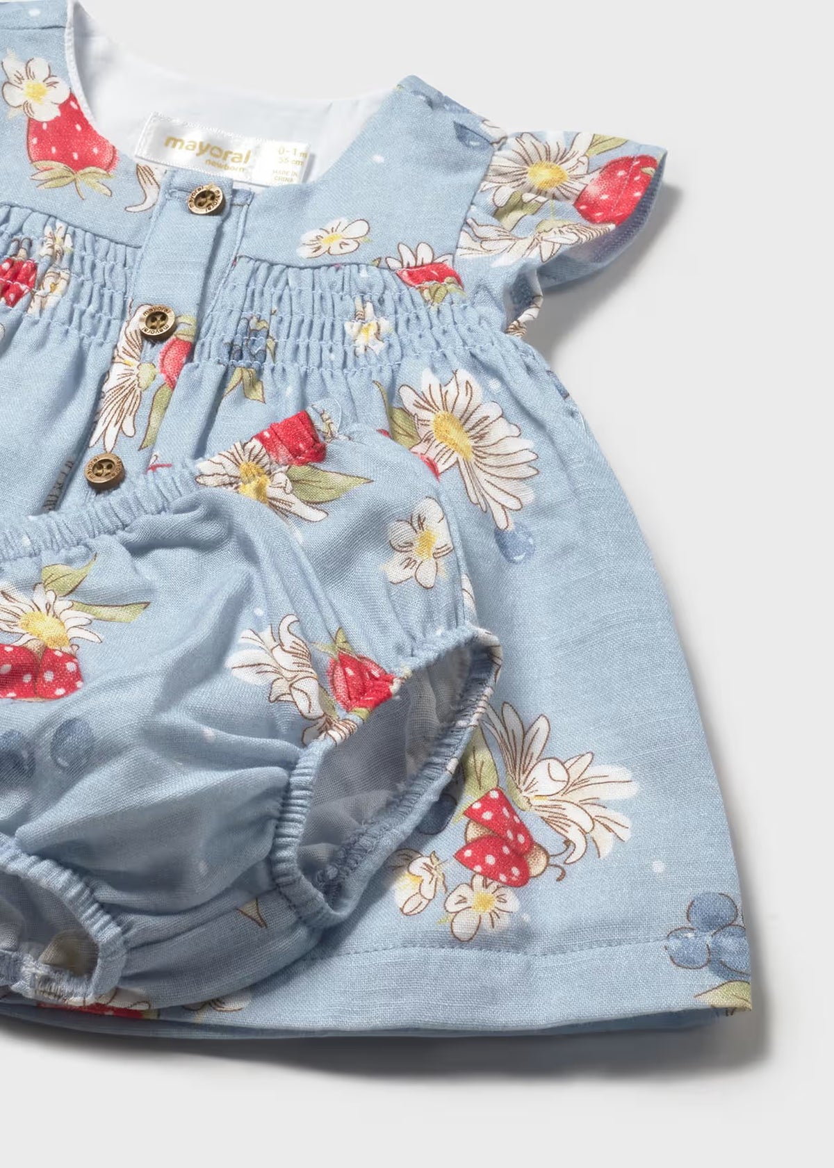 Mayoral Blue Strawberry Dress with Pants
