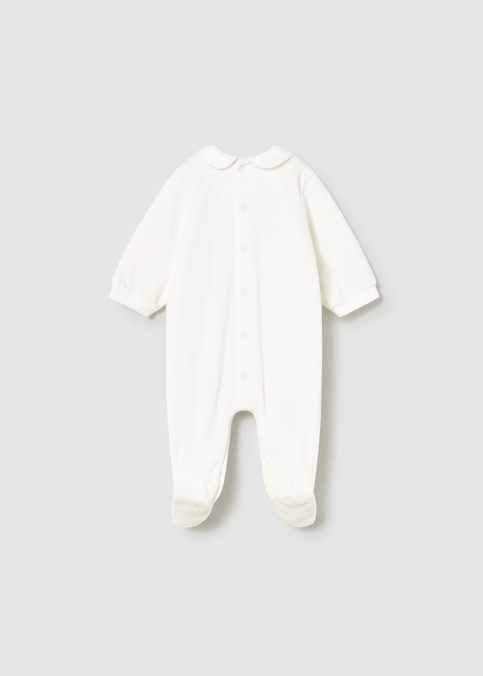 Mayoral Cream Floral Velour Sleepsuit