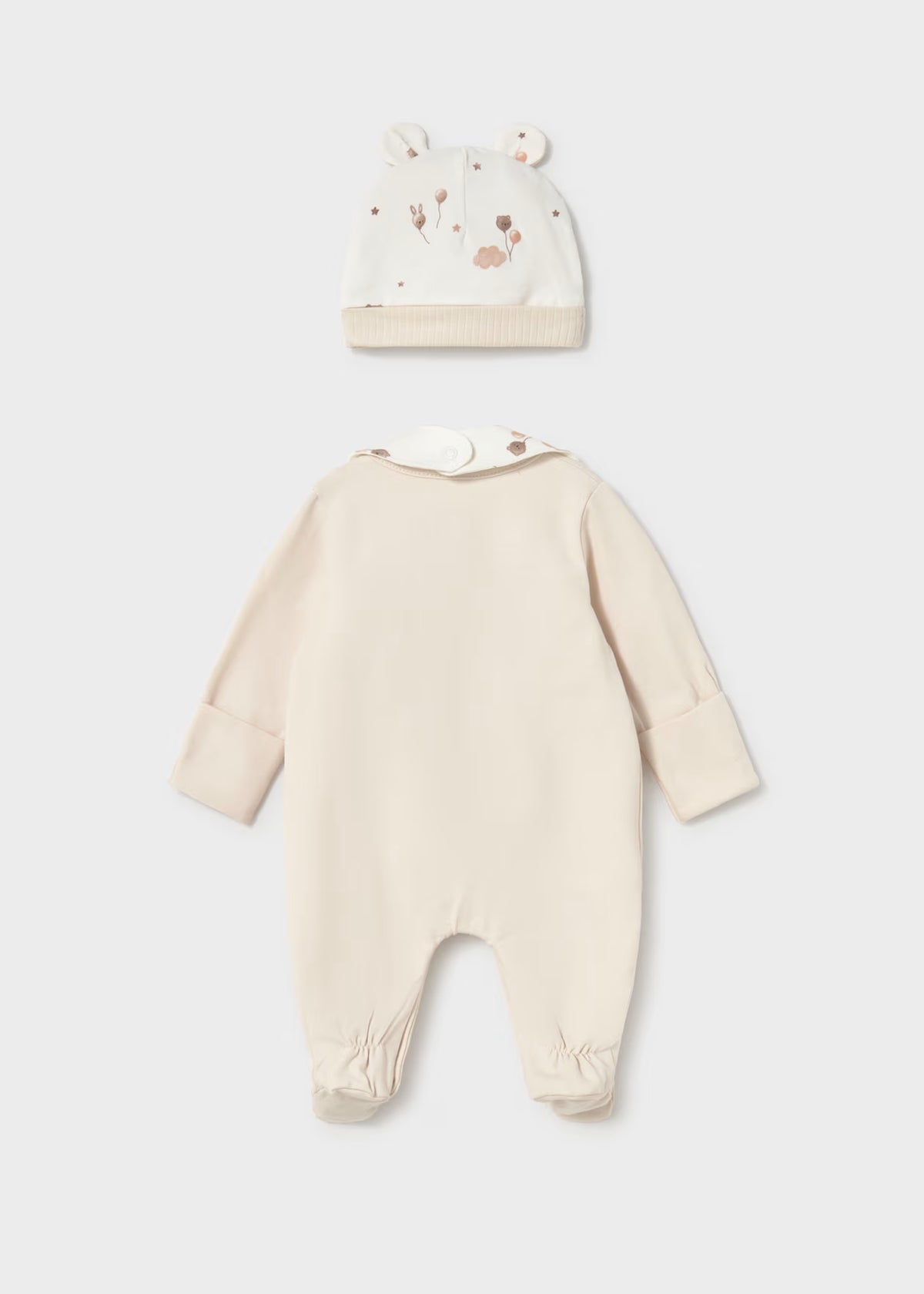 Mayoral Bear Balloon Sleepsuit with Hat and Bib
