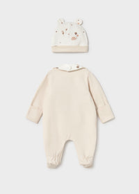Mayoral Bear Balloon Sleepsuit with Hat and Bib
