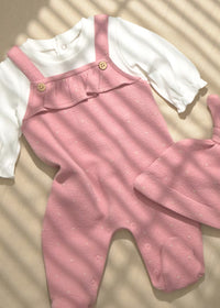 Mayoral Pink Dungaree with Hat set
