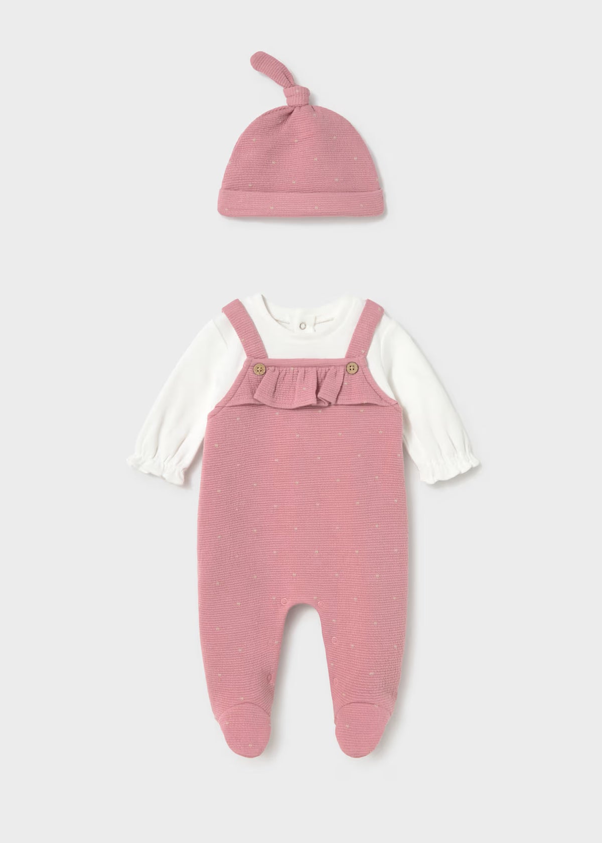 Mayoral Pink Dungaree with Hat set