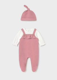 Mayoral Pink Dungaree with Hat set