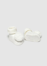 Mayoral Pompom Headband and Socks Set Cream