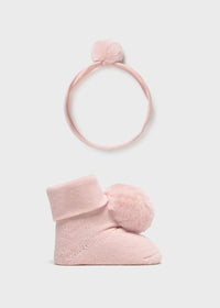 Mayoral Pompom Headband and Socks Set Pink