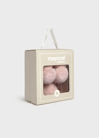Mayoral Pompom Headband and Socks Set Pink