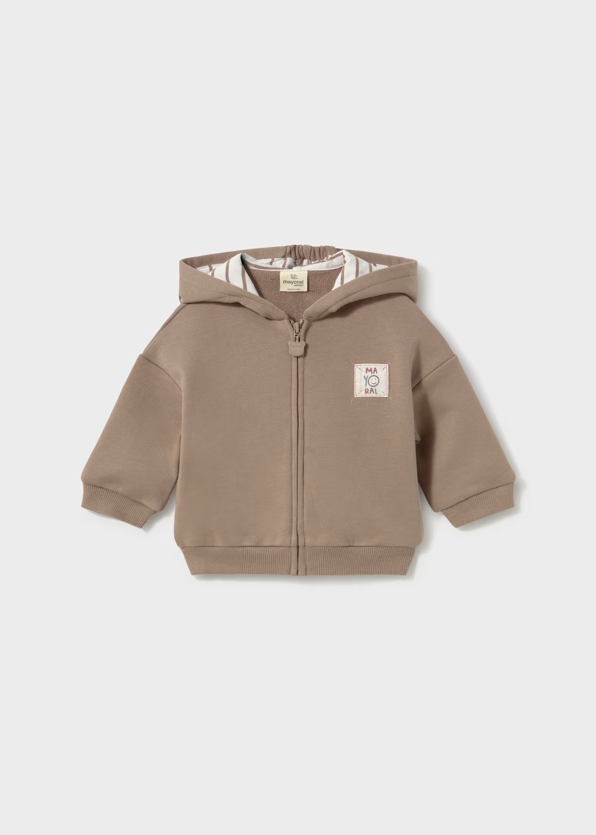 Mayoral Beige Zipped Hoodie with Ears