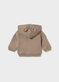 Mayoral Beige Zipped Hoodie with Ears