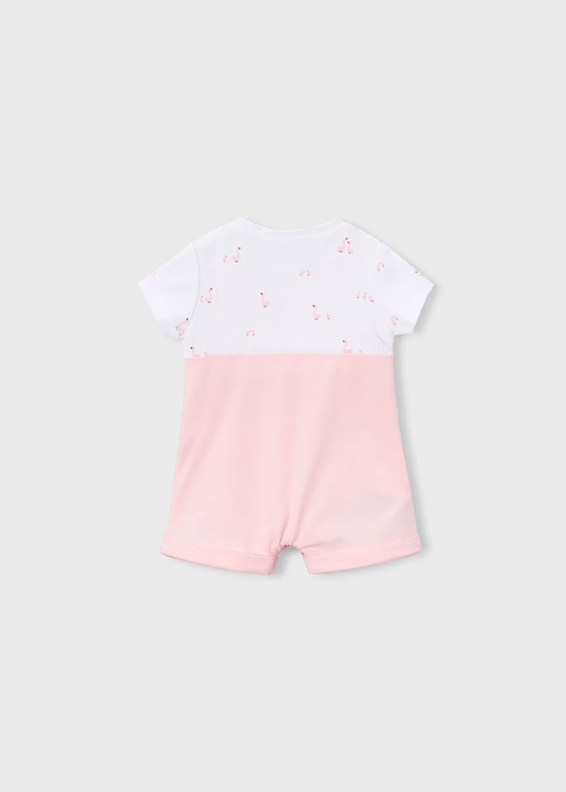 Mayoral Pink/White Swan Romper