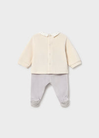 Mayoral Velour Cream/grey Two Piece Set