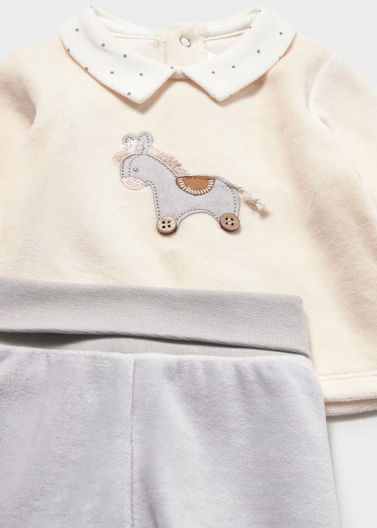 Mayoral Velour Cream/grey Two Piece Set
