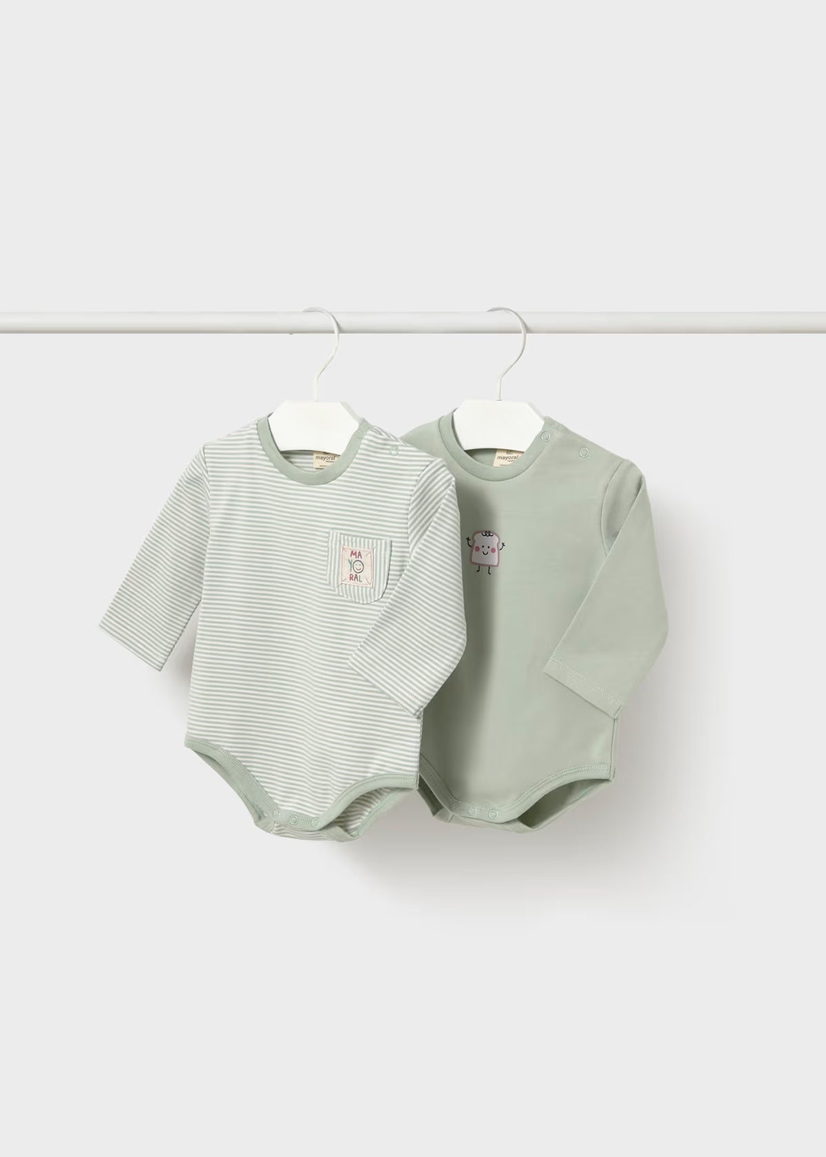 Mayoral Mint Long Sleeve Bodysuits