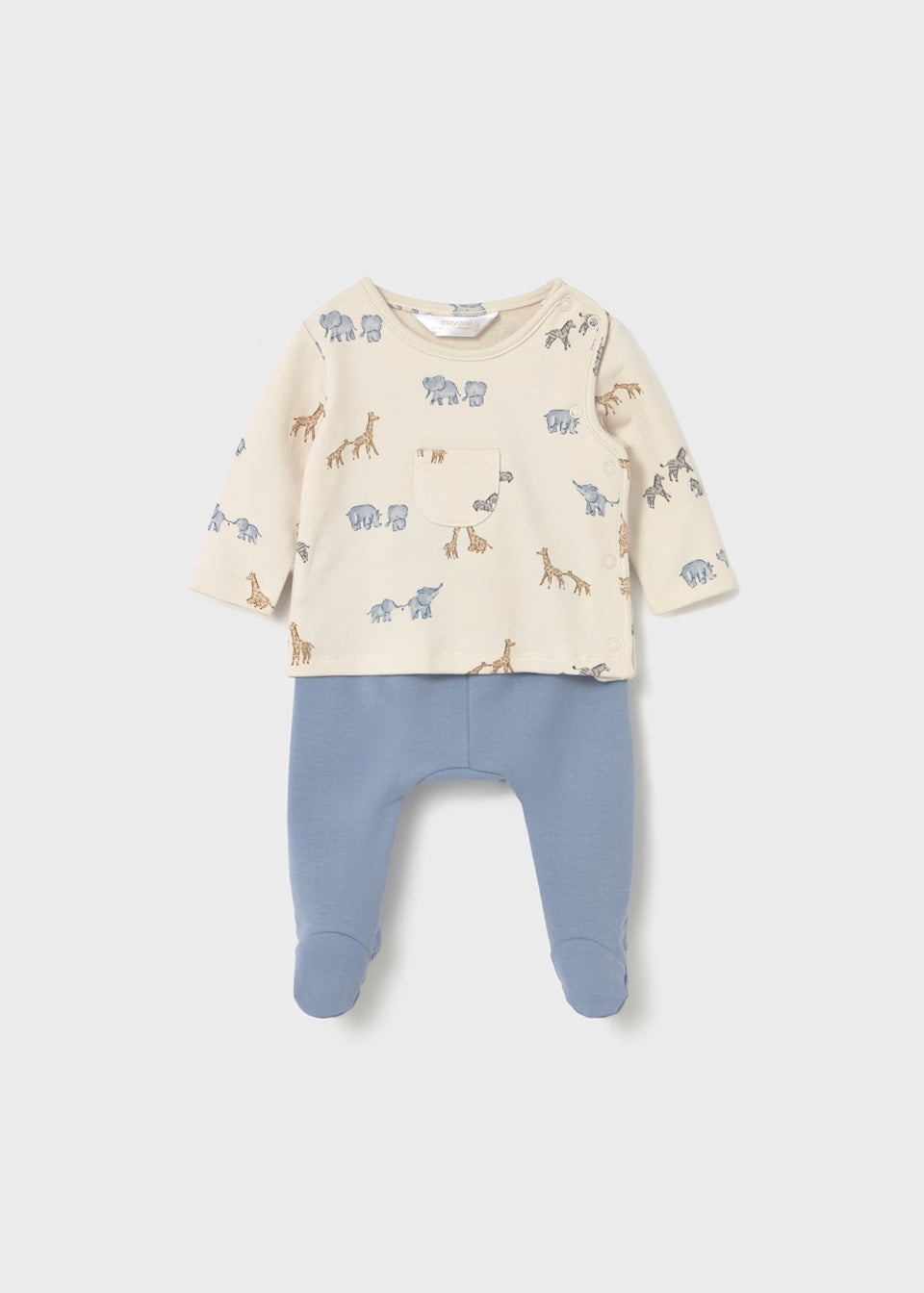 Mayoral Blue Safari Animals Two Piece Set
