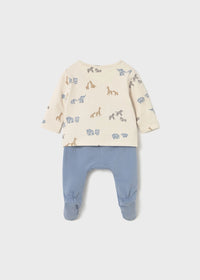Mayoral Blue Safari Animals Two Piece Set