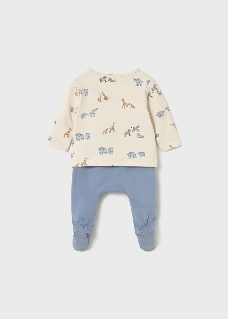 Mayoral Blue Safari Animals Two Piece Set