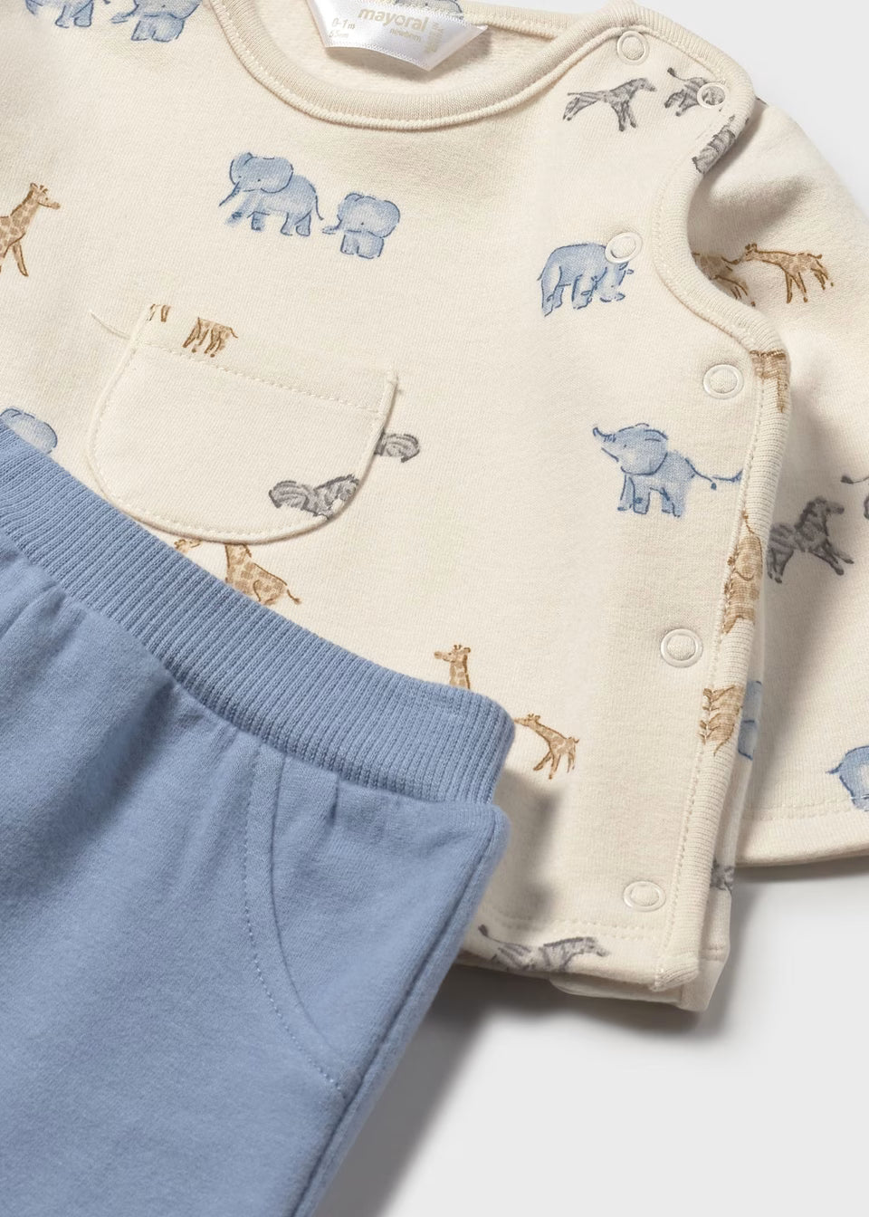Mayoral Blue Safari Animals Two Piece Set