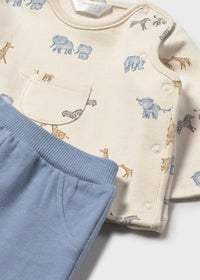 Mayoral Blue Safari Animals Two Piece Set