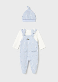 Mayoral Blue Bunny Dungaree and Hat set