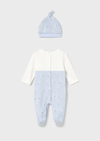 Mayoral Blue Bunny Dungaree and Hat set