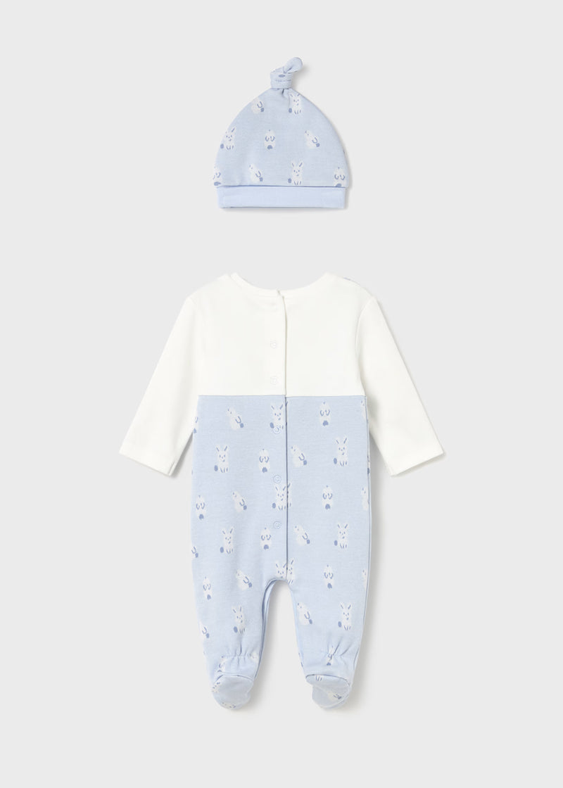 Mayoral Blue Bunny Dungaree and Hat set