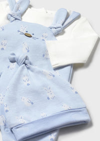 Mayoral Blue Bunny Dungaree and Hat set