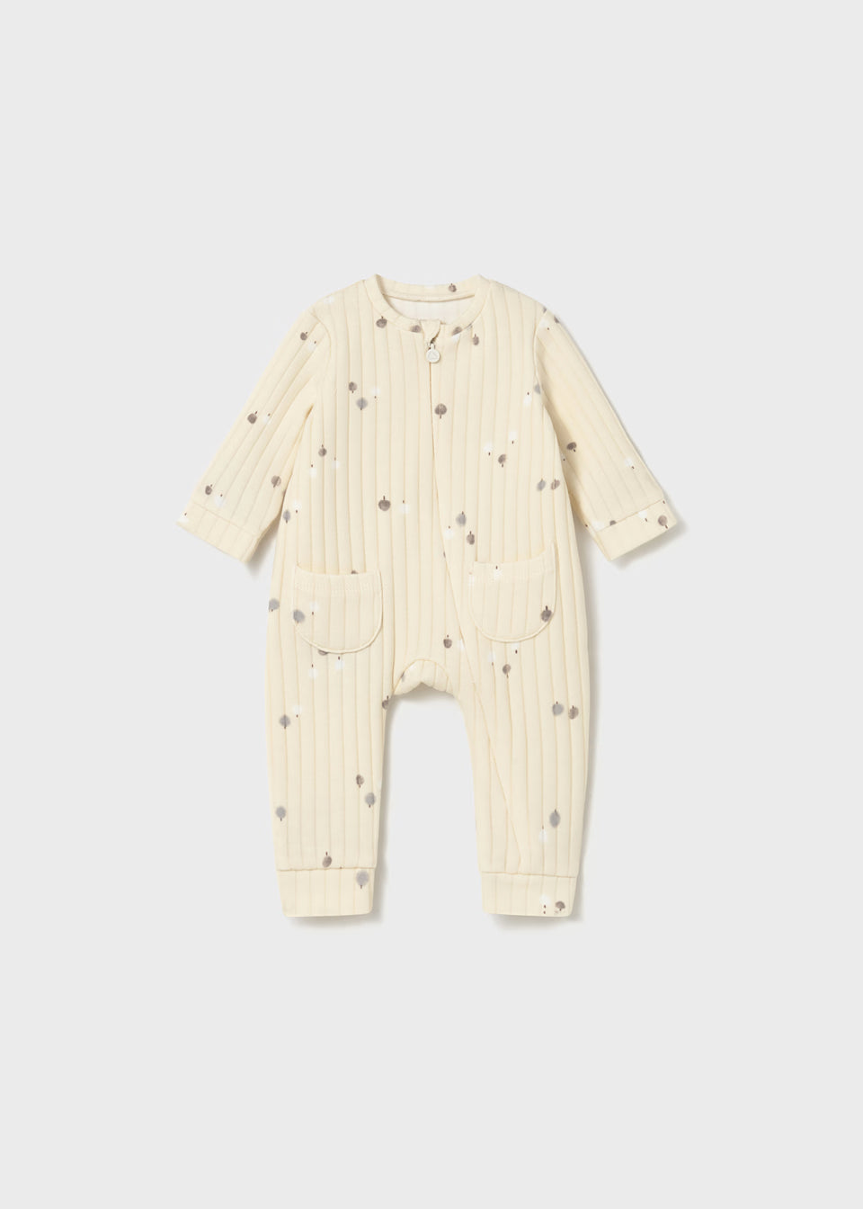 Mayoral Beige Unisex Zipped Romper