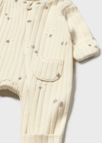 Mayoral Beige Unisex Zipped Romper