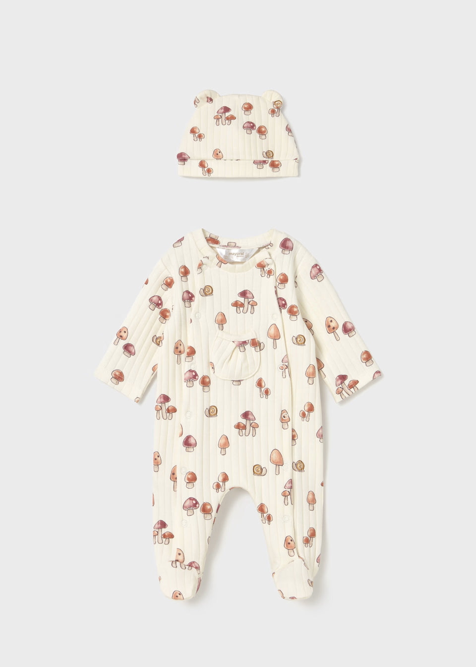 Mayoral Mushroom Print Sleepsuit and Hat