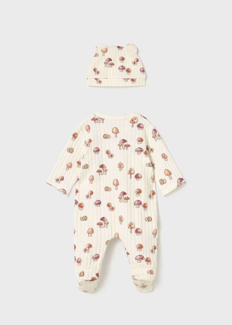 Mayoral Mushroom Print Sleepsuit and Hat