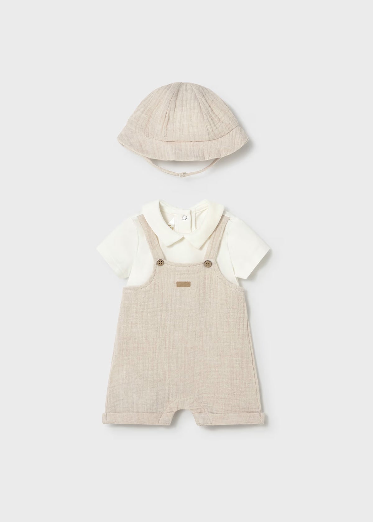Mayoral Beige Dungaree with Hat