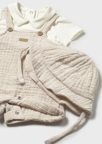 Mayoral Beige Dungaree with Hat