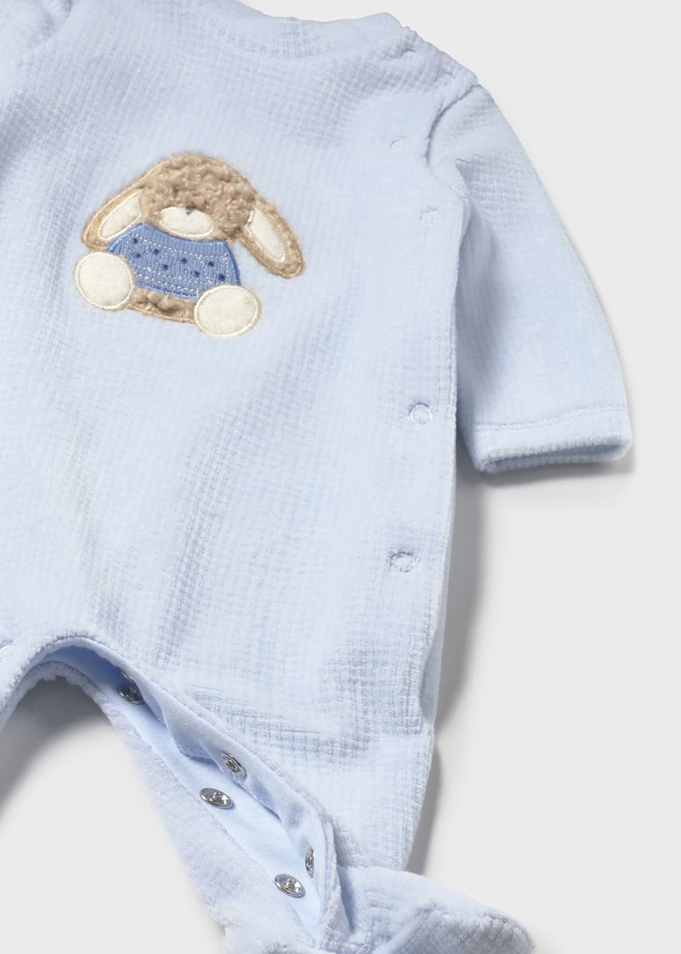 Mayoral Blue Bunny Velour Sleepsuits