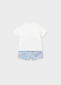 Mayoral Blue Teddy Short Set