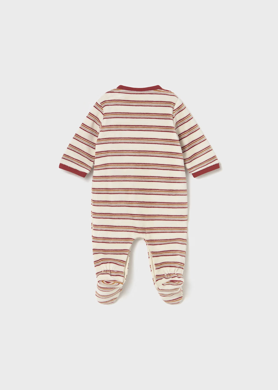 Mayoral Striped Snail Velour Sleepsuit