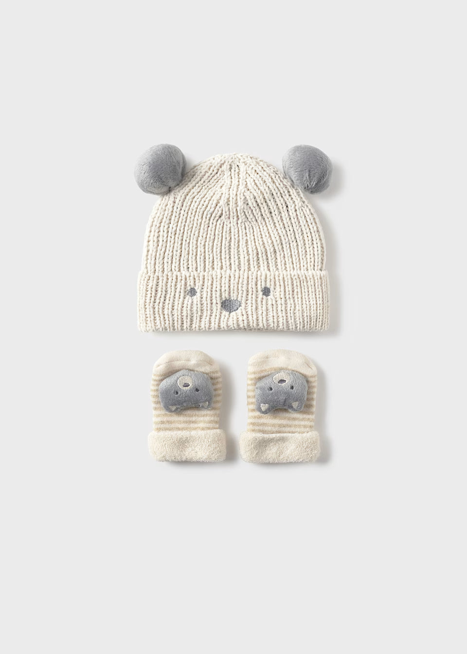 Mayoral Hat and Socks Set Cream