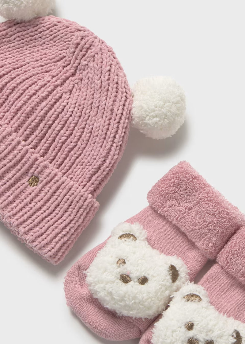 Mayoral Hat and Socks Set Pink