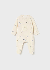Mayoral Cream Sleepsuit with Blue apple print
