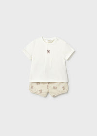 Mayoral Beige Teddy Short Set