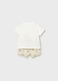 Mayoral Beige Teddy Short Set