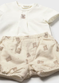 Mayoral Beige Teddy Short Set